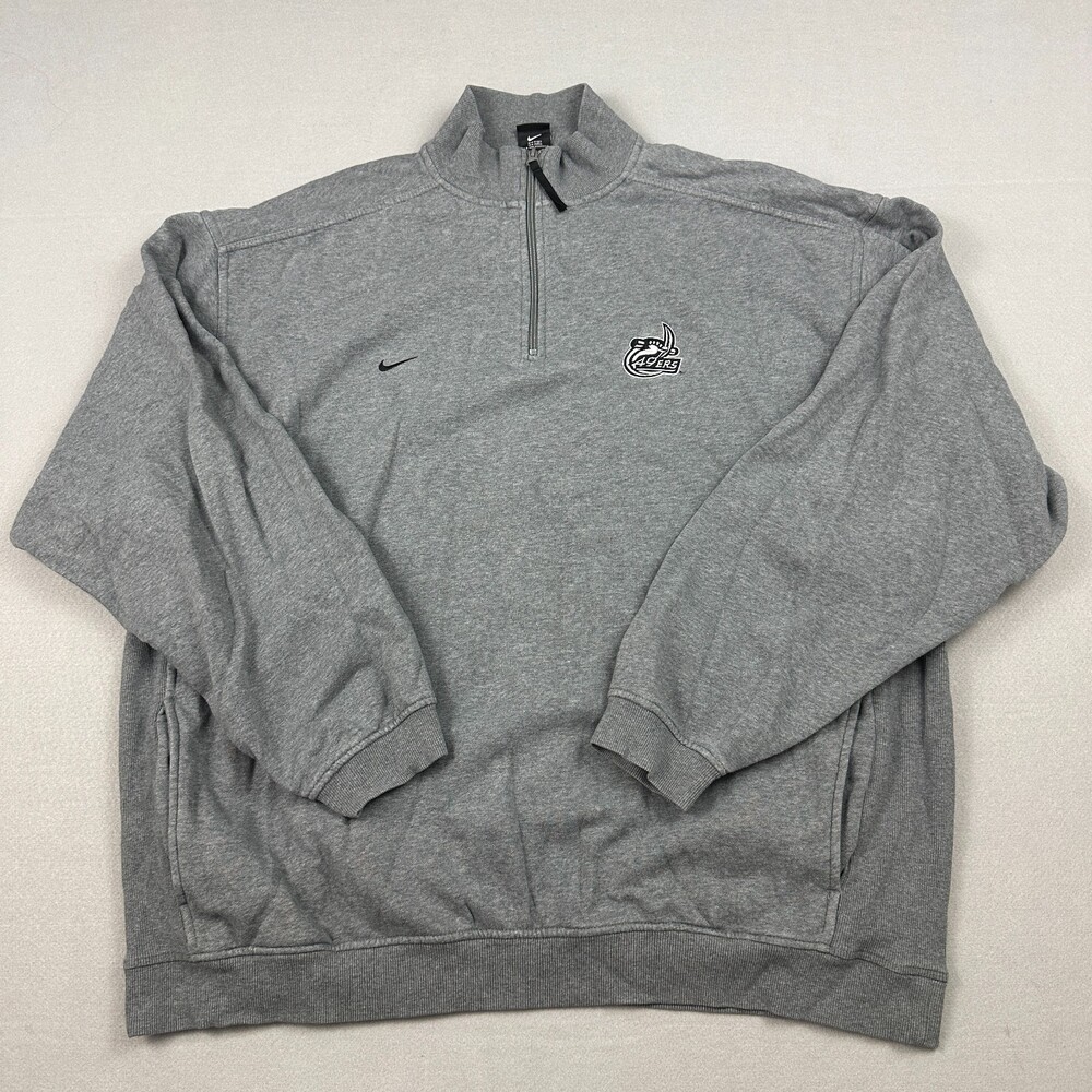 Charlotte 49ers Sweatshirt Men 3XL Gray Nike 1/4 Zip Pullover NCAA Pockets 90s